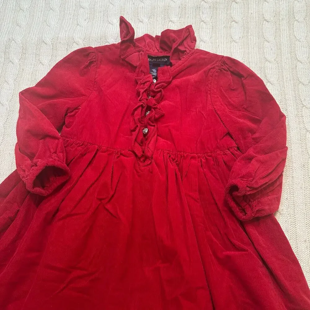 Red Corduroy Ralph Lauren Dress sz 24M